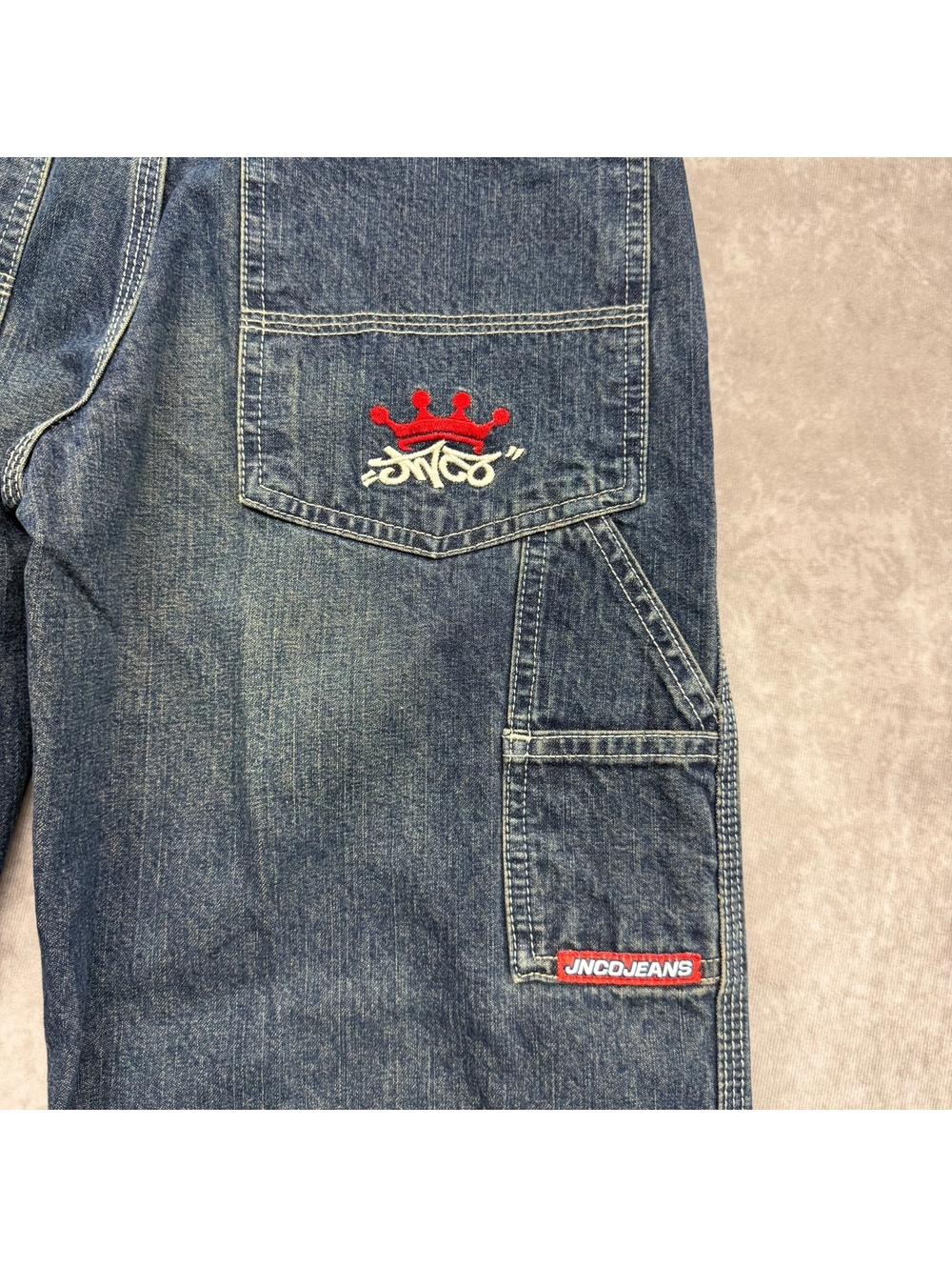 Vintage Y2K JNCO Crown Carpenter Wide Leg Jeans Youth 16 Fits 28 x 28 Rare